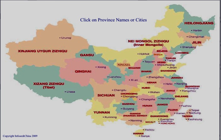 destination map of china